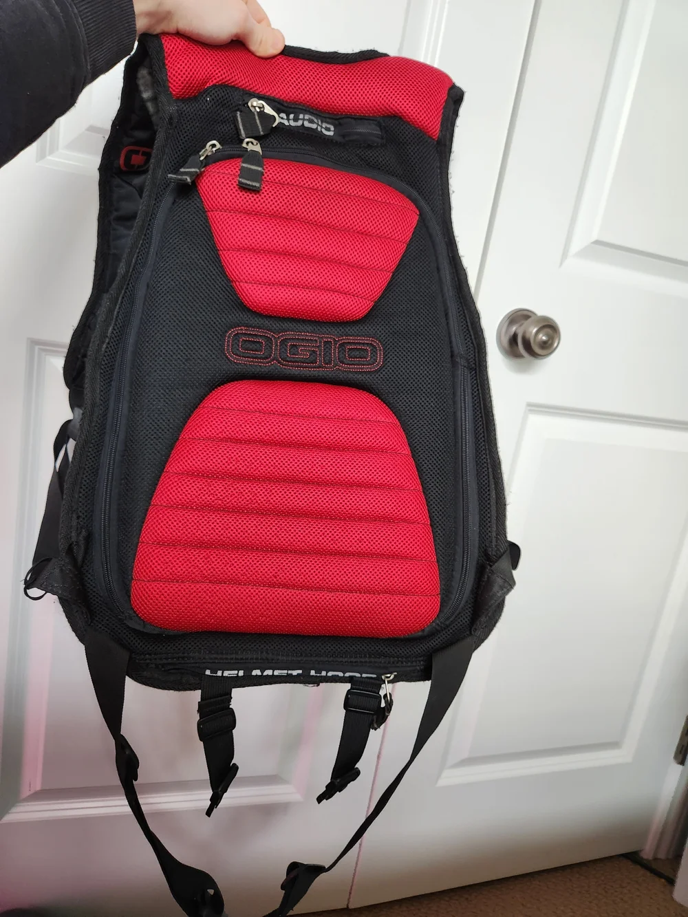 OGIO Hard Shell Black Backpack with Red Accents - Picture 3 of 8